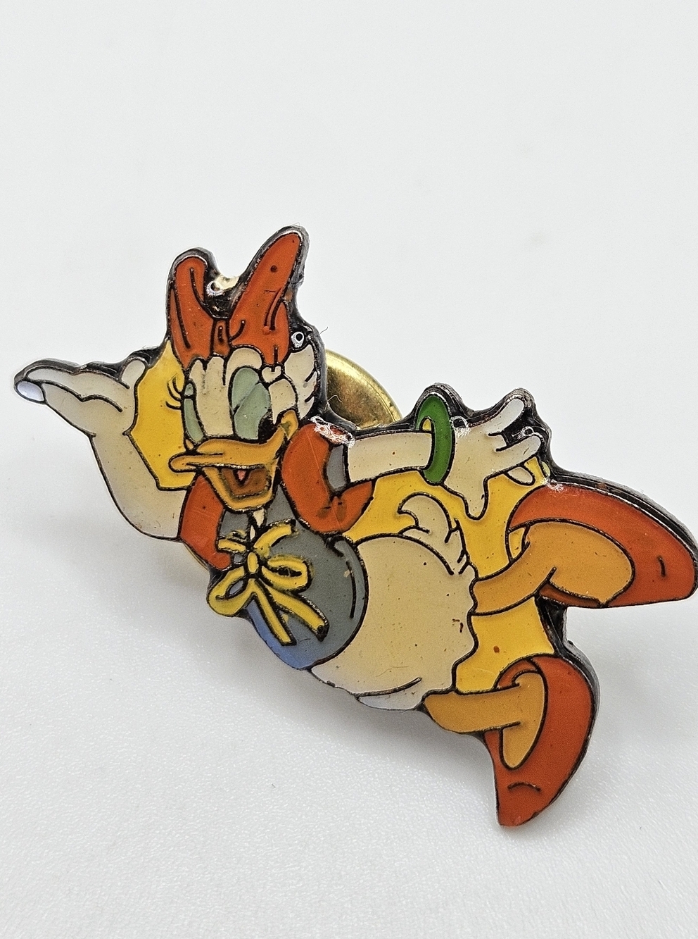 VINTAGE Propin Disney Dancing Daisy Duck Brooch Pin Made in Germany